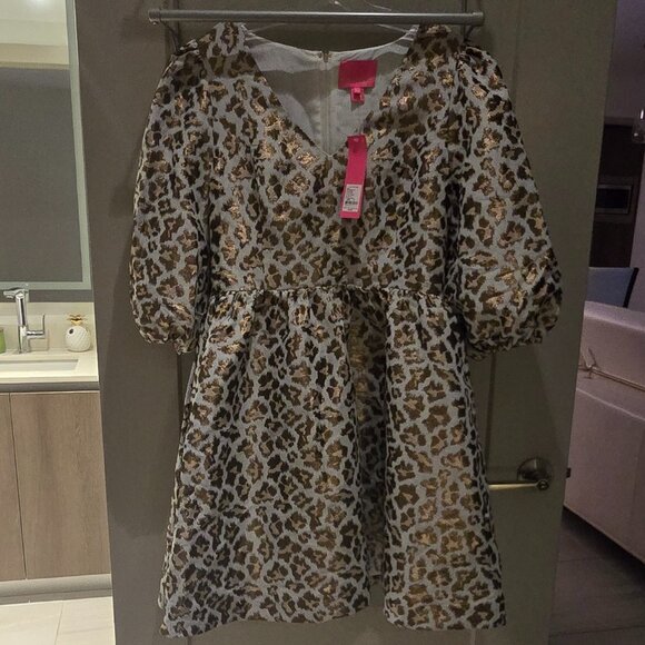 Lilly Pulitzer Gold Metallic Leopard Dress - Picture 2 of 2